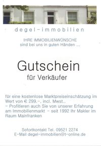 Gutschein für eine kostenlose Marktpreiseinschätzung vor Ort